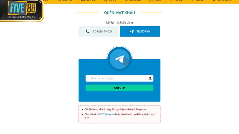 Hướng dẫn bet thủ cách khôi phục thông qua ứng dụng Telegram