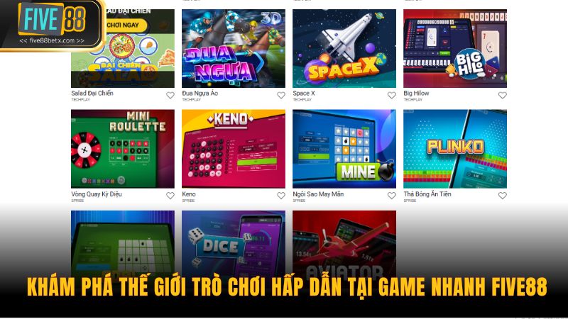 Khám phá thế giới trò chơi hấp dẫn tại game nhanh Five88