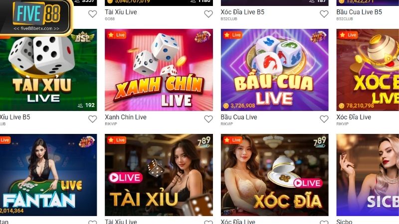 Top game không nên bỏ lỡ khi tham gia live casino Five88